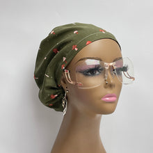 Load image into Gallery viewer, Niceroy Surgical SCRUB CAP Green beige Mushroom Europe style nursing caps cotton fabric and satin lining option.