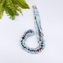 Load image into Gallery viewer, Handmade Satin Scrunchie Lanyard Keychain: Solid and Floral Silk Prints