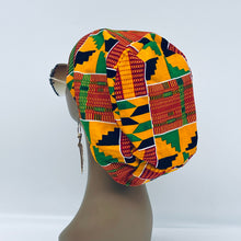 Load image into Gallery viewer, Niceroy Satin LinedKente surgical SCRUB HAT Red Green Yellow Black Europe Euro style nursing cap with