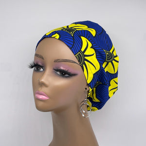 Niceroy SCRUB HAT CAP, Royal blue and yellow sorority Europe Euro style nursing caps, healthcare hats protective hair covers, nurse gift.