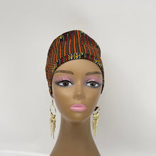Load image into Gallery viewer, Niceroy satin lined  unisex pixie surgical SCRUB HAT CAP, nursing caps, tie back cap,  African print men scrub cap