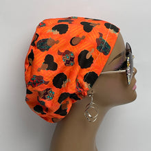 Load image into Gallery viewer, Afro Print Scrub Cap – Adjustable Cotton Healthcare Scrub Hat with Mask Buttons