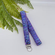 Load image into Gallery viewer, Scrunchie Lanyard Keychain – Handmade Metallic &amp; Iridescent Fabric Set