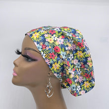 Load image into Gallery viewer, Niceroy Satin Lined Surgical SCRUB CAP multicolored floral Europe style nursing caps African print fabric and