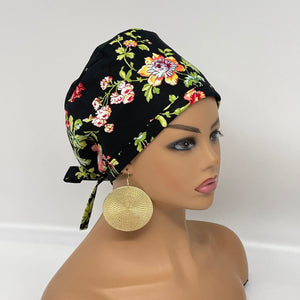Niceroy Reversible unisex pixie surgical SCRUB HAT CAP, nursing caps, tie back cap, satin lining option African print men scrub cap