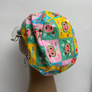 Niceroy Satin Lined Surgical SCRUB CAP coco melon cotton fabric Europe style nursing caps cotton fabric and .