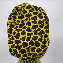 Load image into Gallery viewer, Niceroy Surgical SCRUB CAP Yellow black Ankara Europe style nursing caps cotton African print fabric and satin lining option.