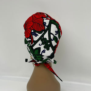 Niceroy Reversible unisex pixie surgical SCRUB HAT CAP, nursing caps, tie back cap, satin lining option African print men scrub cap