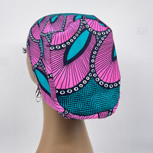 Load image into Gallery viewer, Ankara Surgical Scrub Cap – African Print Adjustable Cotton Nurse Hat