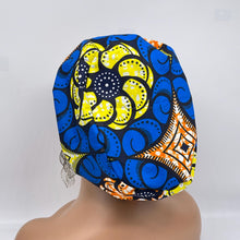 Load image into Gallery viewer, Surgical Scrub Cap - Adjustable African Print Cotton Nursing Hat