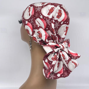 Satin Lined Scrub Cap – Adjustable Medical Ponytail Hair Cover for Long Hair