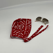 Load image into Gallery viewer, Niceroy Reversible unisex pixie surgical SCRUB HAT CAP, Medical caps, tie back cap, satin lining option Red African print men scrub cap