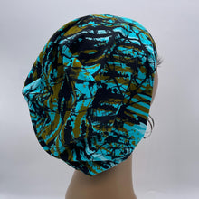 Load image into Gallery viewer, Niceroy Satin Lined surgical SCRUB HAT CAP, Teal Green Europe Euro style nursing caps, healthcare hats protective hair covers, nurse gift.