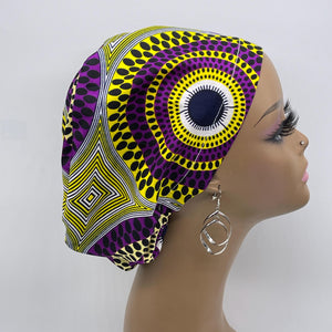 Niceroy Satin Lined Surgical SCRUB CAP purple Yellow Ankara Europe style nursing caps African print fabric and .