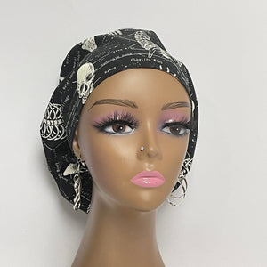 Niceroy Satin Lined surgical SCRUB HAT Cap, Europe style black white glow in the dark cotton fabric hat and .