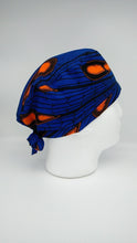 Load image into Gallery viewer, Niceroy MEN unisex surgical tie back SCRUB HAT Cap, nursing caps made with cotton fabric and satin lining option African print men scrub cap
