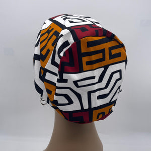 Niceroy surgical SCRUB HAT CAP,  melanin brown tribal Europe Euro style nursing caps, healthcare hats protective hair covers