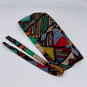 Multicolored unisex pixie Men surgical SCRUB HAT CAP, nursing caps, tie back cap, satin lining option African print men scrub cap