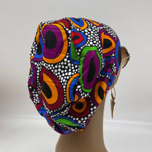 Load image into Gallery viewer, Niceroy Satin Lined surgical SCRUB HAT CAP,  Ankara Europe style nursing caps multicolored African print fabric and .