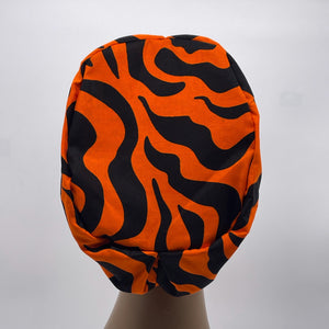 Niceroy Satin Lined Surgical SCRUB CAP orange black Ankara Europe style nursing caps cotton African print fabric and .