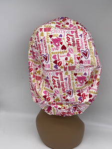 Niceroy VALENTINE SCRUB CAP, Adjustable Europe style surgical scrub hat nursing caps cute Niceroy  euro Love Heart cotton fabric