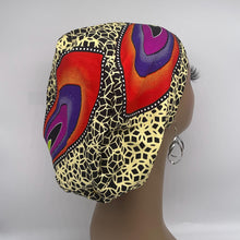 Load image into Gallery viewer, Niceroy Satin Lined Surgical SCRUB CAP orange black cream purple Ankara Europe style nursing caps African print fabric and .