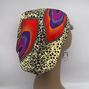 Niceroy Satin Lined Surgical SCRUB CAP orange black cream purple Ankara Europe style nursing caps African print fabric and .