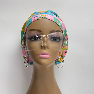 Niceroy Surgical SCRUB CAP coco melon cotton fabric Europe style nursing caps cotton fabric and satin lining option.