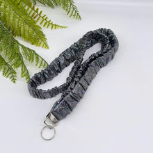 Load image into Gallery viewer, Scrunchie Lanyard Keychain – Handmade Metallic &amp; Iridescent Fabric Set