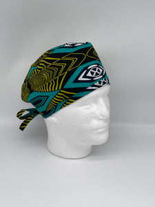 Niceroy unisex surgical pixie SCRUB HAT Cap, nursing caps made with cotton fabric and satin lining option African print men scrub cap