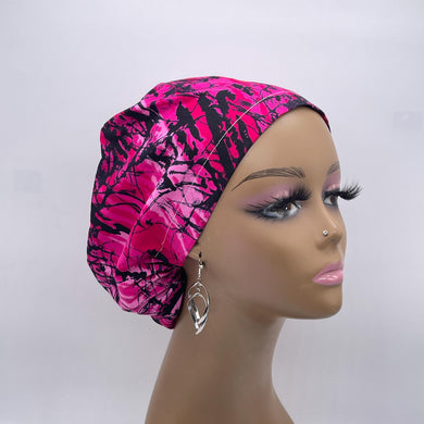 Niceroy Satin Lined Surgical SCRUB CAP hot pink magenta black Ankara Europe style nursing caps cotton African print fabric and .