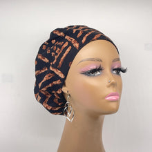 Load image into Gallery viewer, African Print Scrub Cap – Satin Lined Adjustable Cotton Nursing Hat