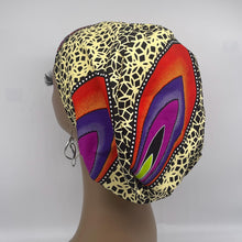 Load image into Gallery viewer, Niceroy Satin Lined Surgical SCRUB CAP orange black cream purple Ankara Europe style nursing caps African print fabric and .