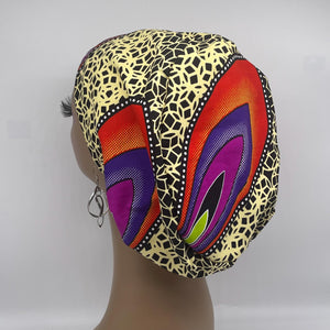 Niceroy Satin Lined Surgical SCRUB CAP orange black cream purple Ankara Europe style nursing caps African print fabric and .