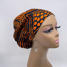 Load image into Gallery viewer, Niceroy surgical SCRUB HAT CAP, Orange Black Fall Europe Euro style nursing caps, healthcare hats protective hair covers, nurse gift.