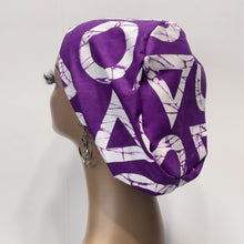 Load image into Gallery viewer, Surgical Scrub Cap - Adjustable Purple White Cotton Nursing Hat