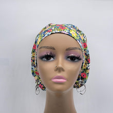 Load image into Gallery viewer, Niceroy Satin Lined Surgical SCRUB CAP multicolored floral Europe style nursing caps African print fabric and