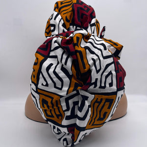 2XL JUMBO PONY Scrub Cap, brown cream white surgical nursing hat and satin lining option for Extra long/thick Hair/Locs