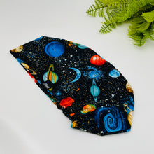 Load image into Gallery viewer, Adjustable surgical OR SCRUB CAP, Solar System night sky Europe style Summer nursing caps  and satin lining option.