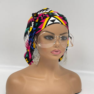 Ponytail Ankara PONY SCRUB CAP, blue, pink teal yellow cotton fabric surgical scrub hat, pony nursing caps for locs, braid, long hair