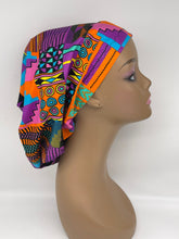 Load image into Gallery viewer, Niceroy Satin Lined Ponytail HIGH BUN scrub cap,  scrub caps, scrub cap for women, surgical cap, nurse scrub cap, Ankara, Kente