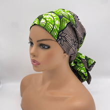 Load image into Gallery viewer, Niceroy Satin Lined Ponytail  Ankara PONY SCRUB CAP, cotton fabric surgical scrub hat pony nursing caps and for locs, braid, long hair