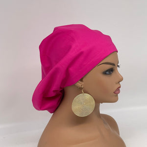 Satin Lined Niceroy solid Hot PINK SCRUB Hat, Europe style surgical scrub hat nursing Medical caps satin lining option scrub cap scrub