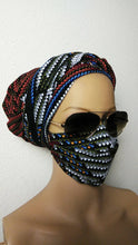 Load image into Gallery viewer, Niceroy African print face mask and head wrap to match Face mask  Ankara face mask Head wrap facemask dust mask
