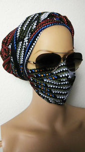 Niceroy African print face mask and head wrap to match Face mask  Ankara face mask Head wrap facemask dust mask