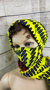 Facemask and head wrap to match, face masks Ankara facemask Ankara African print head wrap African print face mask with filter pocket
