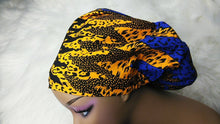 Load image into Gallery viewer, SCRUB HAT CAP, surgical scrub hat Ankara Europe style nursing caps made with 100% cotton fabric and satin lining option African Print