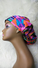 Load image into Gallery viewer, SCRUB HAT CAP, Adjustable surgical scrub hat Ankara Europe style nursing caps cotton fabric and satin lining option African Print kente