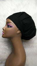 Load image into Gallery viewer, Niceroy BLACK Surgical Scrub Hat,  BOUFFANT Nursing Scrub Cap Silk satin lining option more colors Navy Blue