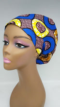 Load image into Gallery viewer, Niceroy surgical SCRUB HAT CAP,  poly cotton Ankara African print Europe style nursing caps and satin lining option